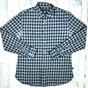 John Varvatos Star USA Plaid Button Up Shirt Men's Sz Medium Cotton Long Sleeve